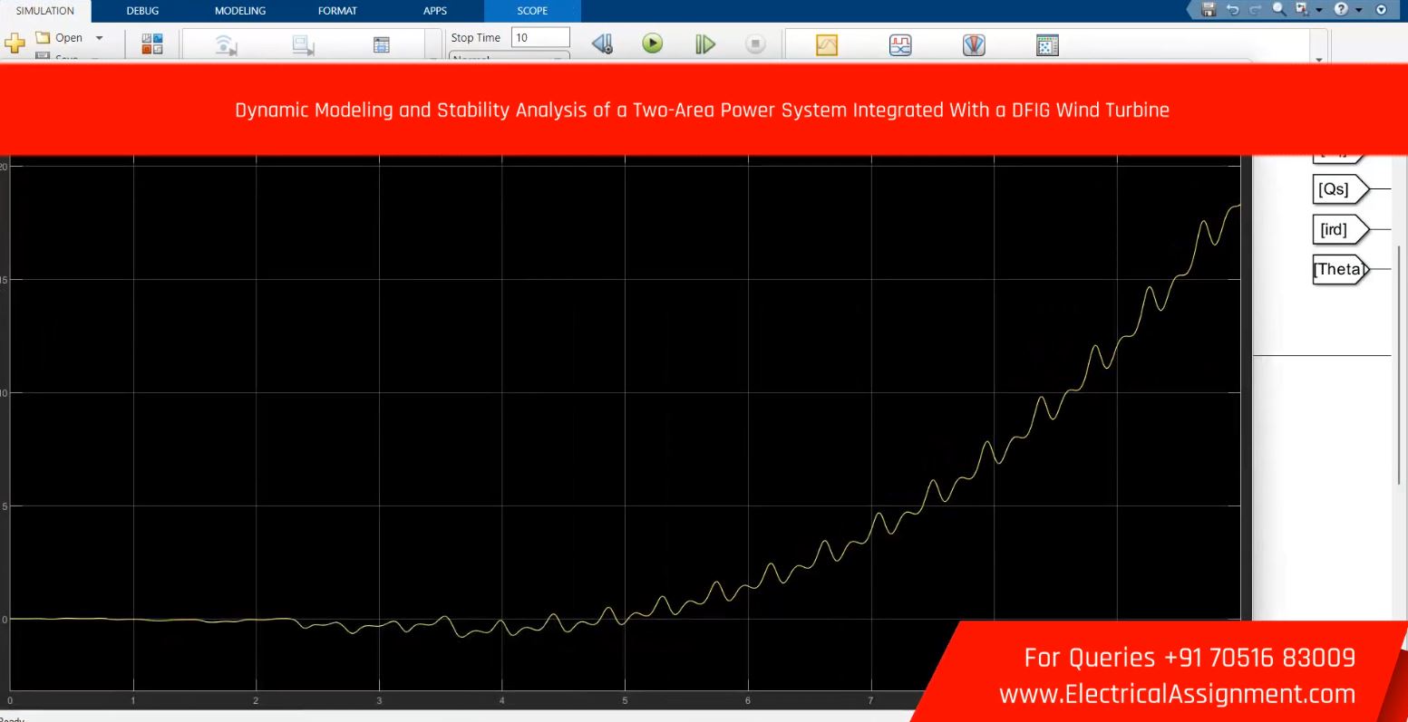 DFIG Wind Turbine Direct Control Strategy - MATLAB Simulink screenshot 11